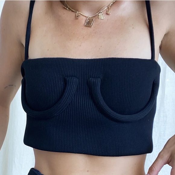 🆕ORSEUND IRIS BLACK RIBBED TUBE TOP TANK SIZE XS NWT ARCHIVED DEAD-STOCK STYLE - Picture 7 of 10